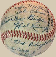 Autographed ball, 1958