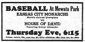 1934 Monarchs vs House of David