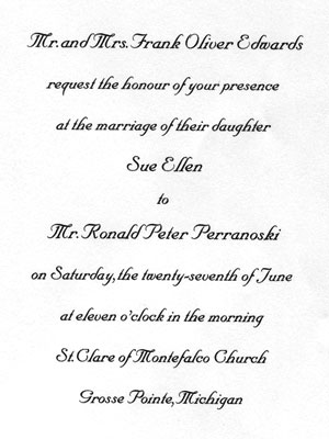 Wedding invitation